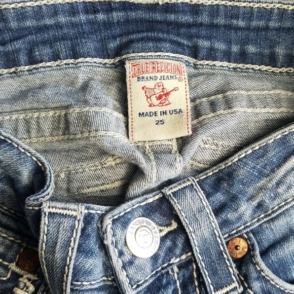 True Religion Cut Off Denim Shorts Sz 25 - Picture 3 of 3